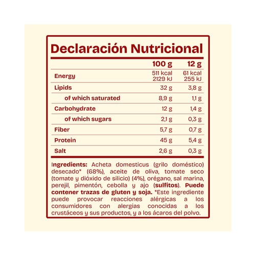 CORIAL Grillos secos con tomate y orégano 15 g.
