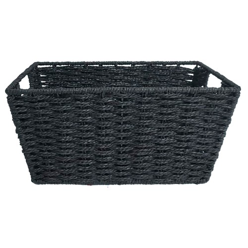 Cesta de ordenación rectangular M con asa, color negro ACTUEL.