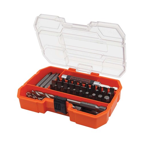 Juego de 45 piezas de taladro y atornillador, BLACK + DECKER A7234-XJ.