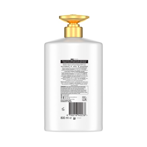 PANTENE Pro-v hydra revitaliza Acondicionador con o sin aclarado, para cabellos normales y secos 800 ml.