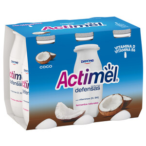 Imagen de ACTIMEL Leche fermentada con Lcasei y sabor a coco de Danone 6 x 100 g.