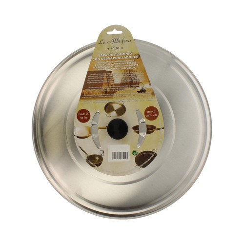 Tapa de freír fabricada en aluminio con desvaporizador, 40 centímetros de diámetro LA ALBUFERA.