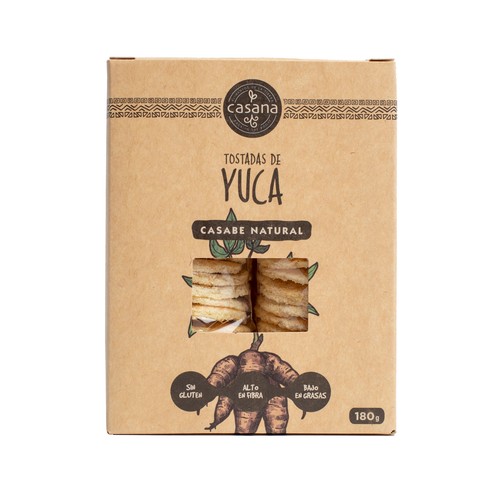 CASANA Tostadas de yuca ecológicas (casabe natural) CASANA 180 g.