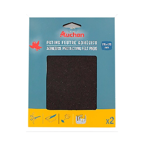 Fieltro rectangular 215 x 170 mm, color marrón, 2 unidades, ALCAMPO.