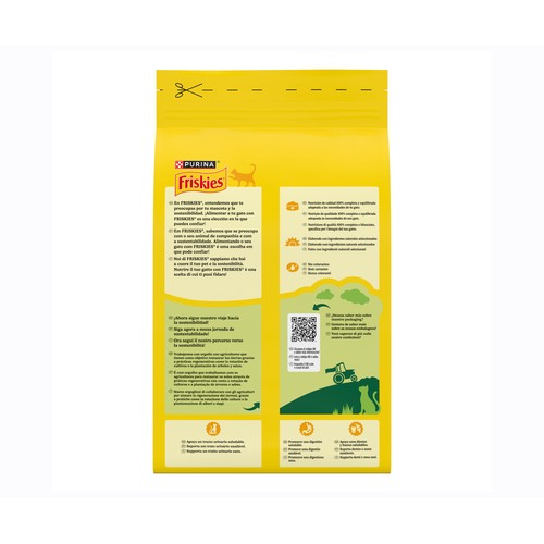 FRISKIES Pienso para gatos a base de conejo, pollo y verduras 1,5 kg