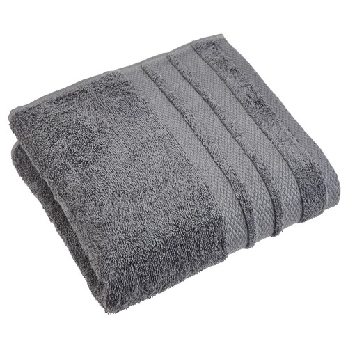 Toalla lisa de baño, 100% algodón, densidad de 500g/m², color gris, ACTUEL.