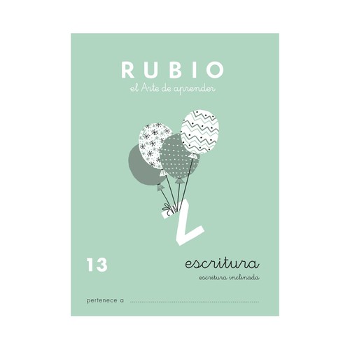 Cuadernillo de actividades de Lengua, Escritura 13, Escritura inclinada, 9-11 años RUBIO.