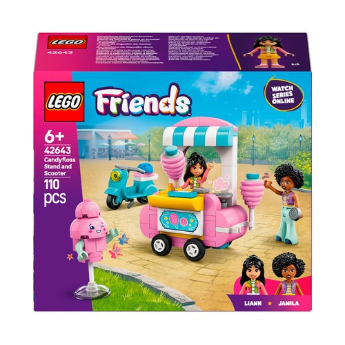 LEGO Friends 42643, Puesto de algodón de azúcar y moto, 110 pcs +6 Años