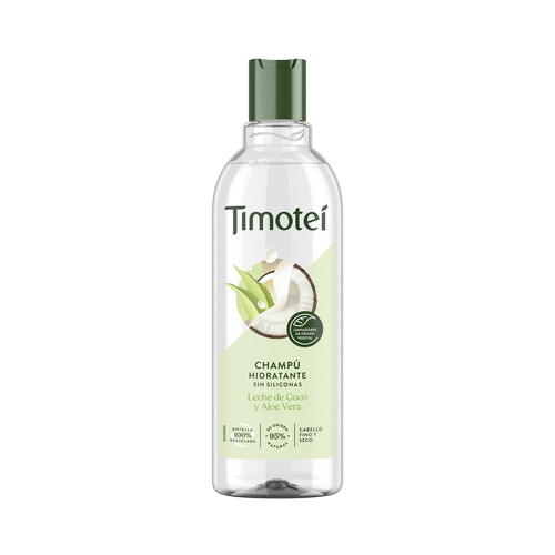 TIMOTEI Champú hidratante con leche de coco y aloe vera, para cabellos finos y secos TIMOTEI 400 ml.