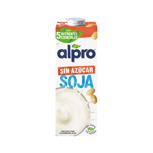 Imagen de Bebida de soja 100% vegetal, sin azúcar y rica en proteína vegetal ALPRO 1 l.
