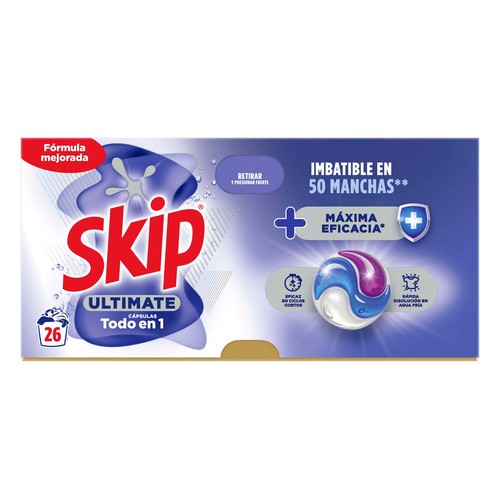 SKIP Ultimate Detergente en cápsulas máxima eficacia 22 lav.