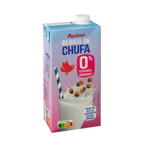 AUCHAN Bebida de chufa sin azúcares añadidos 1l Producto Alcampo.