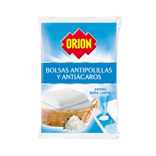 Bolsas antipolillas y antiácaros aroma a ropa limpia ORION 20 uds.