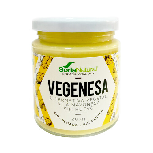 SORIA NATURAL Vegenesa (alternativa natural a la mayonesa, sin huevo) ecológica frasco 200 g.