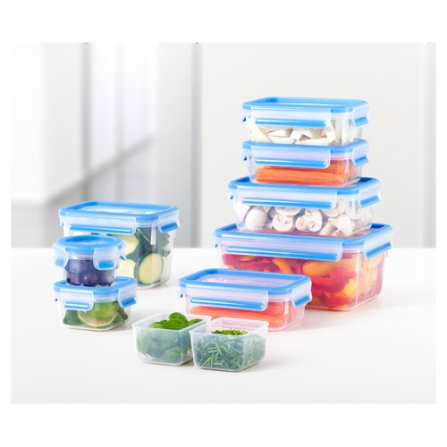 Recipiente rectangular de plástico con cierre hermértico de clip para alimentos, 1 litro, Masterseal TEFAL.