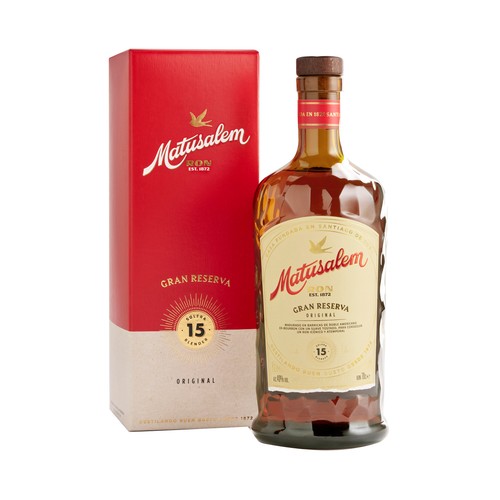 MATUSALEM Ron dorado gran reserva, solera 15 años, elaborado en Cuba botella 70 cl.