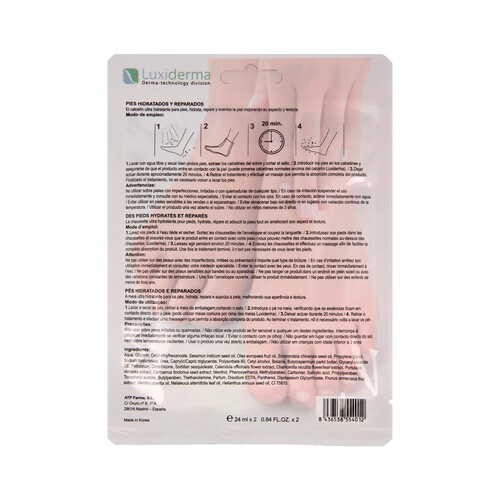 LUXIDERMA Tratamiento regenerador ultra hidratante para pies LUXIDERMA 2 uds
