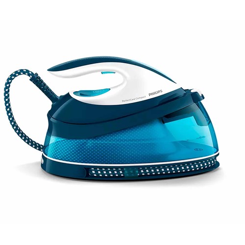 Centro de planchado PHILIPS PerfectCare Compact GC7840/20, suela SteamGlide, autonomía ilimitada, 6,5 bares de presión.