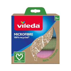 Imagen de VILEDA Bayetas de microfibras 100% recicladas de 30 x 30 cm 3 uds.