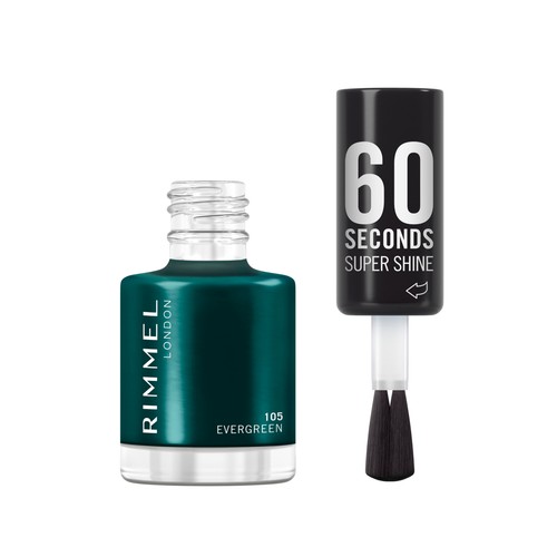 RIMMEL 60 Second super shine tono 105 Evergreen Esmalte de uñas de secado rápido.