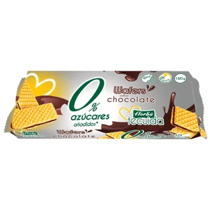 FLORBÚ Te cuiida Galletas barquillo con relleno de chocolate sin grasas hidrogenadas 160g.