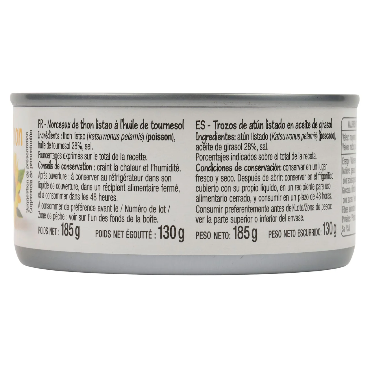 PRODUCTO ALCAMPO Atún en trozos en aceite de girasol auchan economico lata130g