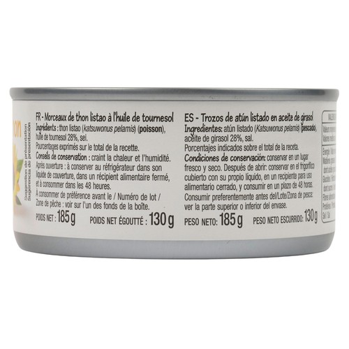 PRODUCTO ALCAMPO Atún en trozos en aceite de girasol auchan economico lata130g