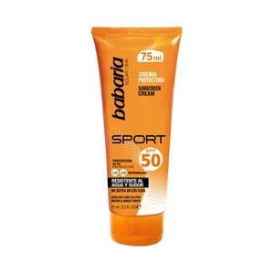 BABARIA Protector facial solar con textura crema y FPS 50 (muy alta) BABARIA Sport 75 ml.