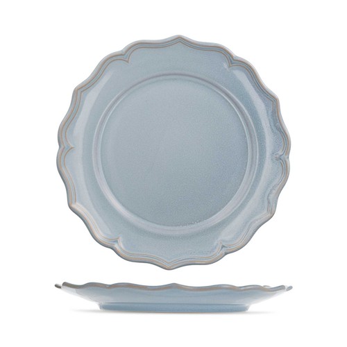 Plato llano 27cm stoneware, modelo Sinfonía azul. H&H