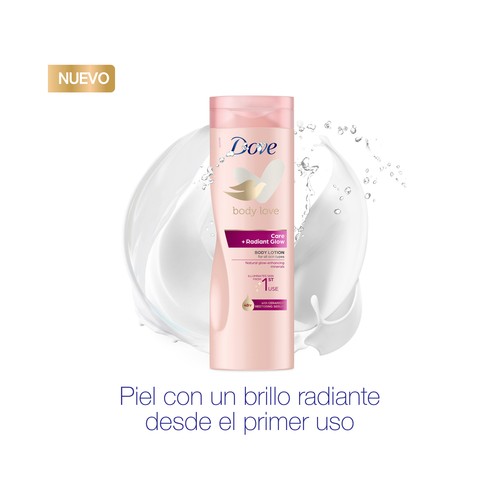 DOVE Loción corporal con minerales naturales que realzan el brillo de nuestra piel DOVE Care and glow 400 ml.