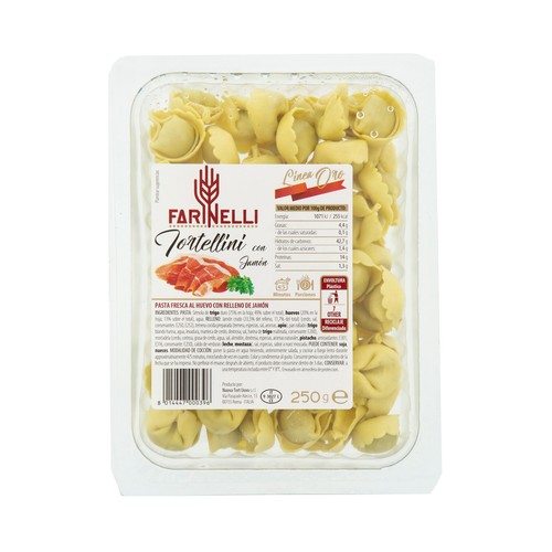 FARINELLI Tortellini de pasta fresca al huevo rellenos de jamón serrano FARINELLI Linea oro 250 g.