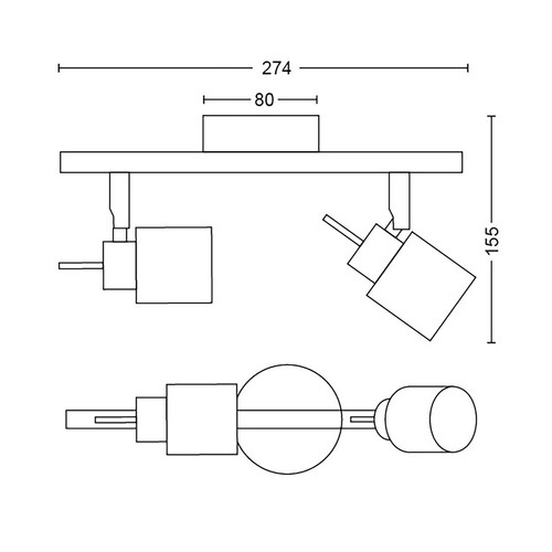 Focos GU10 35W para superficie, orientable. PHILIPS