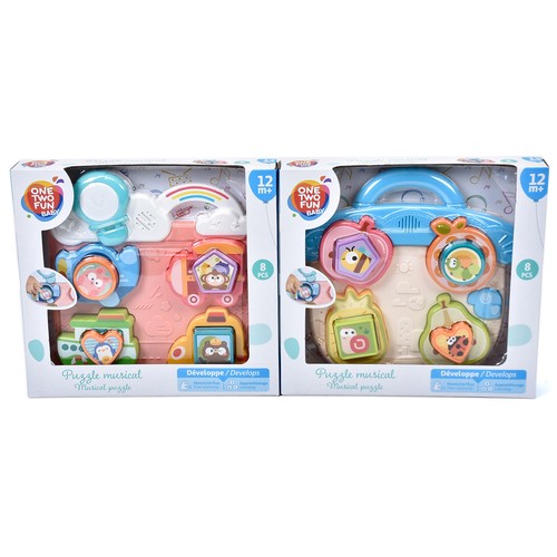 Puzzle Sorpresa Musical con Formas, ayuda al desarrollo de la motricidad fina y el aprendizaje, modelos surtidos +12 Meses ONE, TWO FUN Baby