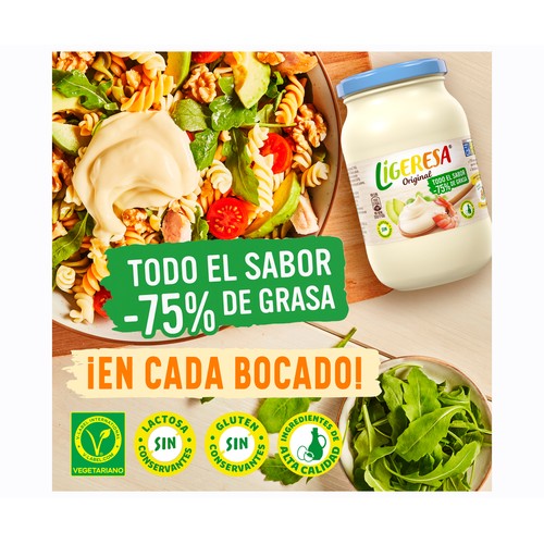 LIGERESA Salsa mayonesa frasco 200 + 10 ml.