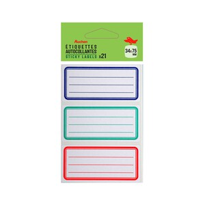 Imagen de Bolsa 21 Etiquetas Adhesiva. 34X75 3 Colores ALCAMPO