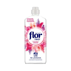 FLOR Suavizante concentrado con aroma a frutos rojos y exóticos Twist, 78 lavados 1,404 L.