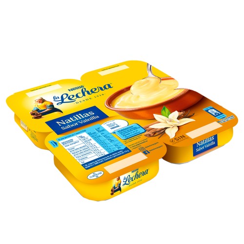 LA LECHERA Natillas con sabor a vainilla, sin conservantes LA LECHERA de Nestlé 4 x 115 g.