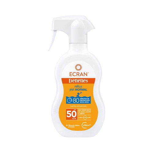 DENENES Protector solar en spray, especial para niños con piel normal y FPS 50 (muy alto) 270 ml.