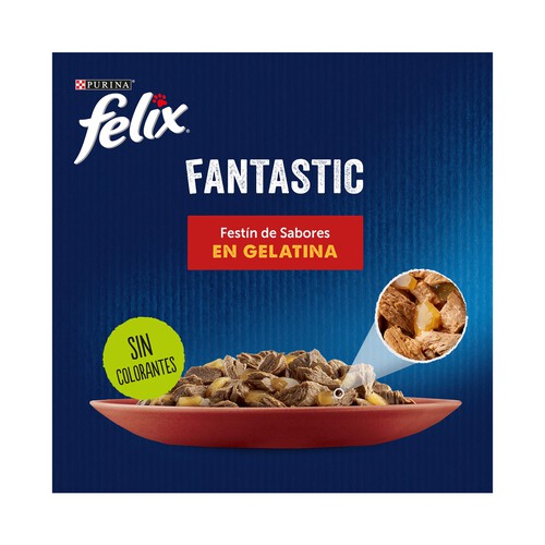 FELIX Comida para gatos a base de carne en gelatina PURINA FELIX 4 uds. x 85 g.