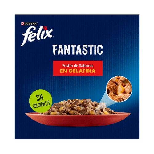 FELIX Comida para gatos a base de carne en gelatina PURINA FELIX 4 uds. x 85 g.