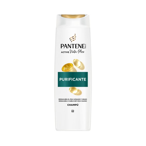 Pantene Pro-v Purificante Champú con antioxidantes para cabellos grasos o apagados 500 ml.