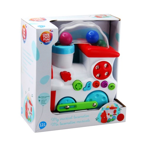 Tren musical con bolas de colores para el efecto del humo ONE TWO FUN ALCAMPO.