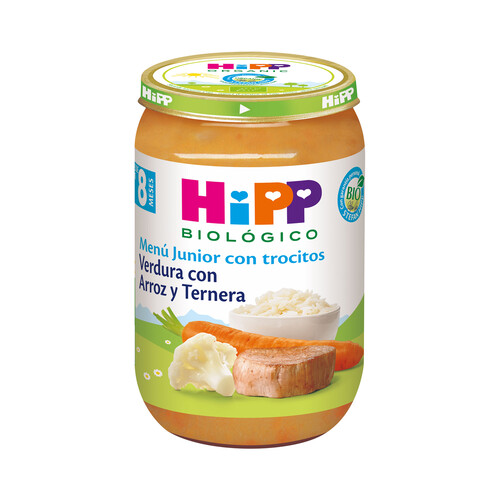 HIPP Biológico Tarrito de verduras con arroz y ternera ecológica, a partir de 8 meses 220 g.