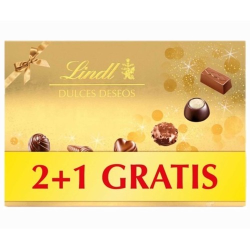 LINDT Caja bombones dulces deseos pack 2 + 1 429 g.
