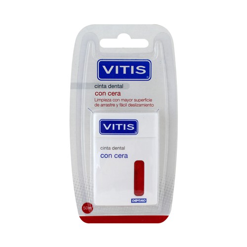 VITIS Seda dental para una mayor limpieza con mayor superficie de arrastre con cera VITIS 50 metros