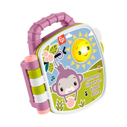 Libro interactivo FISHER-PRICE, mono morado, cuento musical
