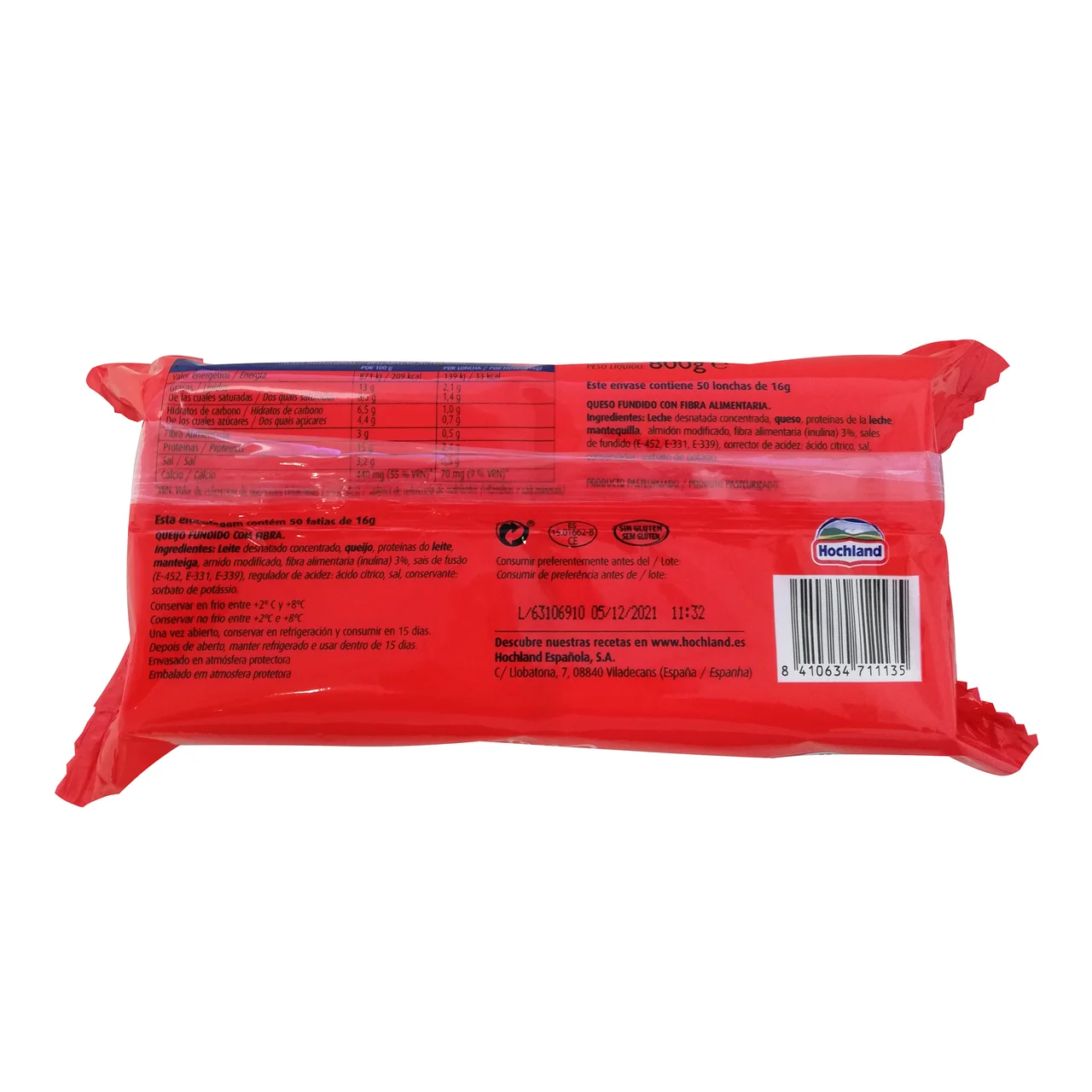 TGT Queso fundido en lonchas TGT SABANITAS 50 uds. 800 g.