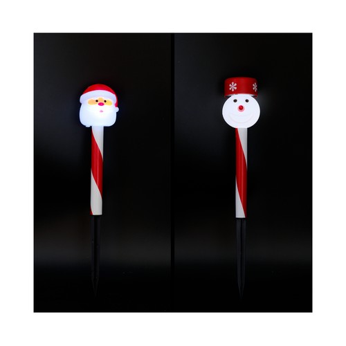 Pick Figura con luz Solar Santa o Muñeco de Nieves ideal para decoración de Navidad interior y exterior modelos surtidos, SNC