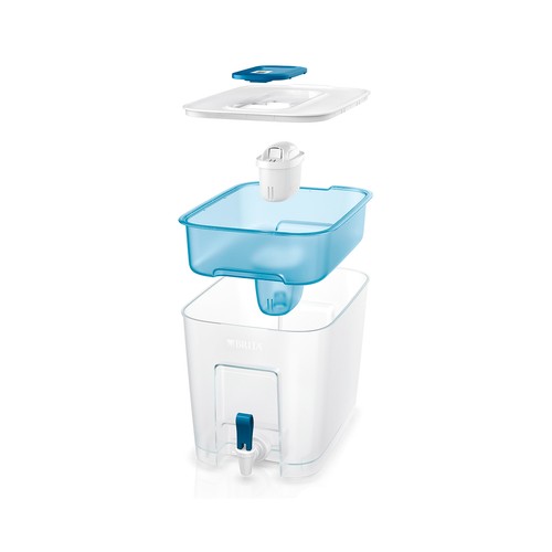 BRITA Depósito filtrante Flow XXL (8,2 l) incl. 1x cartucho MAXTRA PRO All-in-1: jarra apta para frigorífico con  digital y tapa deslizante, reduce el cloro, la cal y las impurezas.