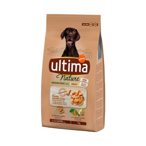 ULTIMA Comida para perro adulto sabor a pollo Medium.-Maxi ULTIMA NATURE bolsa 7 kg.